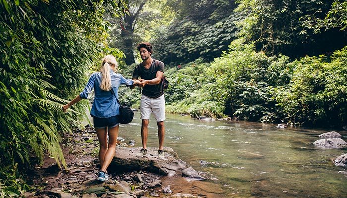 a couple at the river